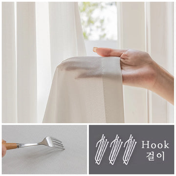 Qfdian Window Curtain Chiffon Partition Tulle for Living Room Bedroom Houses decor Waterproof Uv protection Curtain Hook